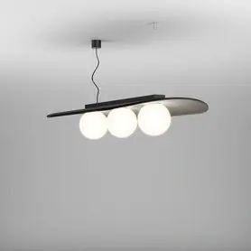 AQfelt OVALL BALL midi x3 LED L927 zwieszany czarny + panel popielaty 59897-L927-D0-00-A2 AQForm - Świetna oferta