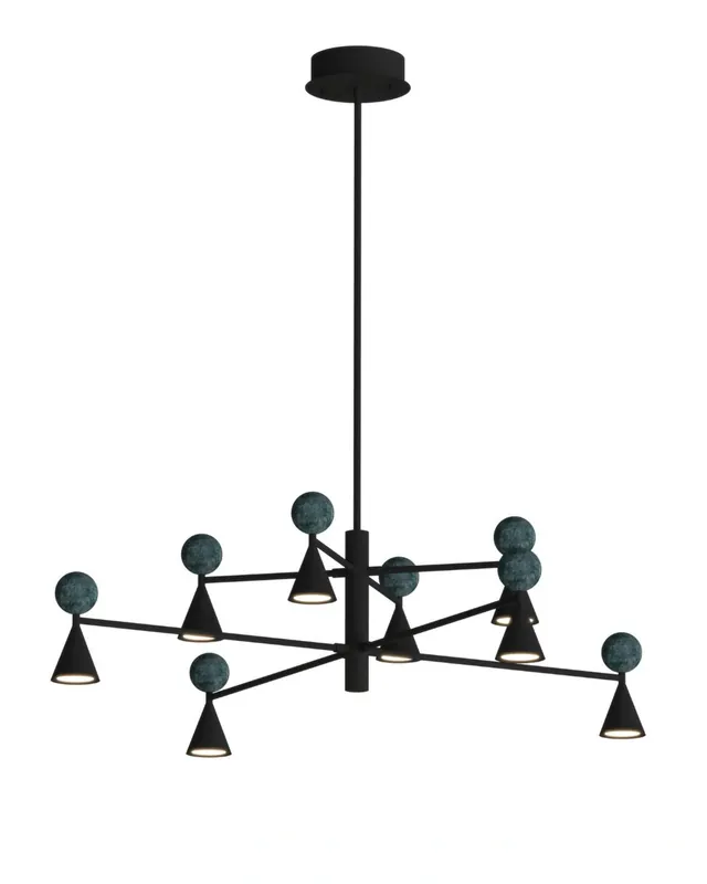 MAXLIGHT P0684 Lampa wisząca BINGO 54W Czarny + Malachit | Produkt polecany
