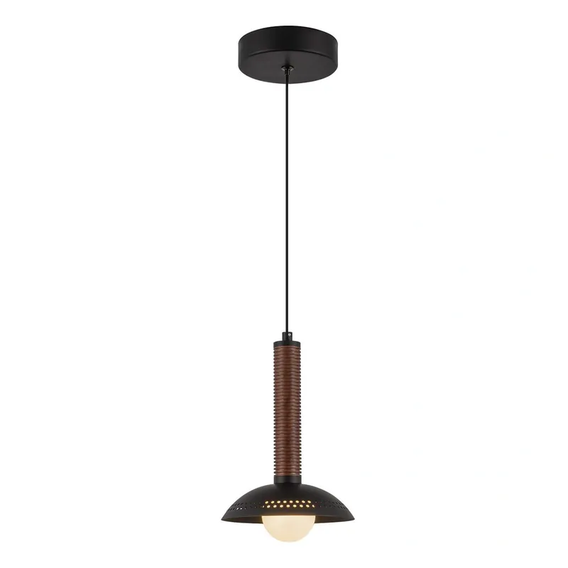 Alora Mood ALM-ARDEN-LED-MP-MB lampa wisząca led arden - matowa czerń, fornir orzechowy | Oszczędź