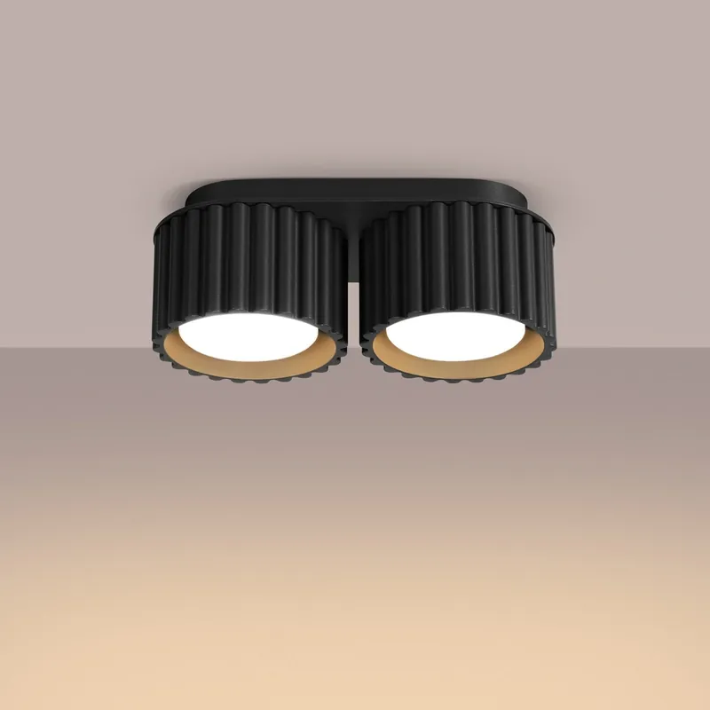 SOLLUX SL.1788 plafon AURA 2 czarny Gx53 - Outlet