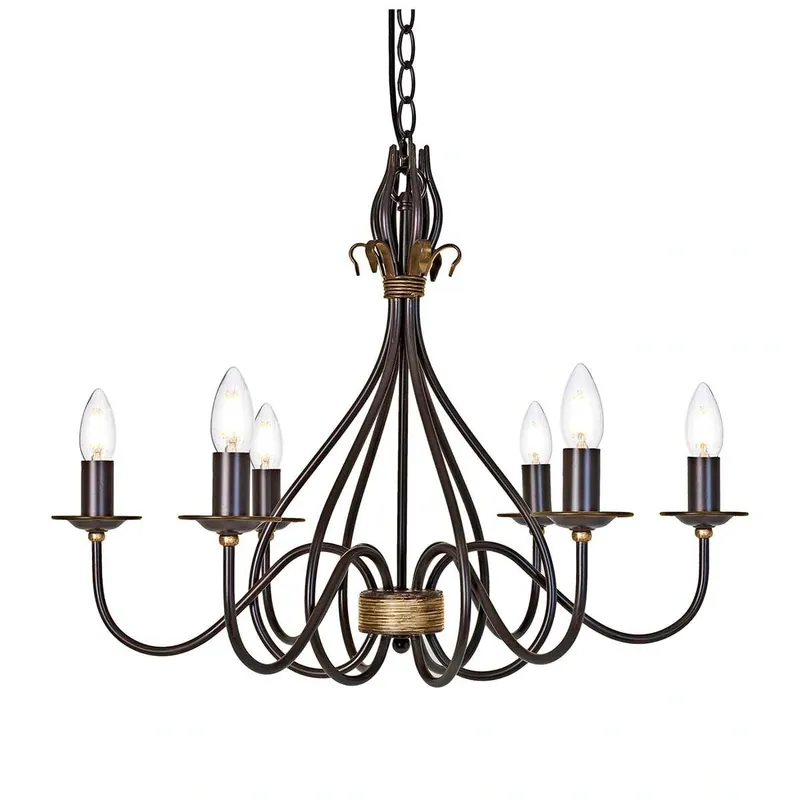 Ekstra rabat - Żyrandol Windermere Rdzawe / Złoty WM6 Elstead Lighting