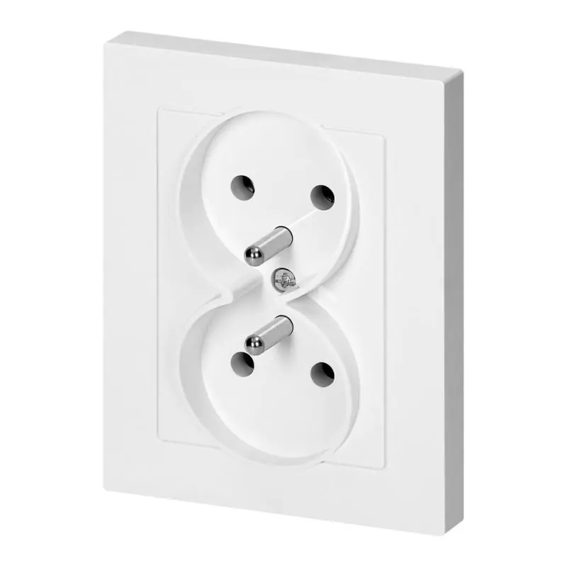 Gniazdo podwójne p/t 2x2P+Z Malta, 16A, 250V, PT-6M, biały - Produkt premium