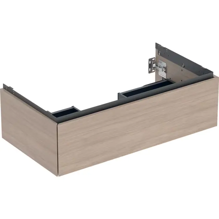 Końcówka zapasów | Szafka pod umywalkę one, z jedną szufladą szerokość umywalki=90cm, dąb / melamina, struktura drewna 505.073.00.5