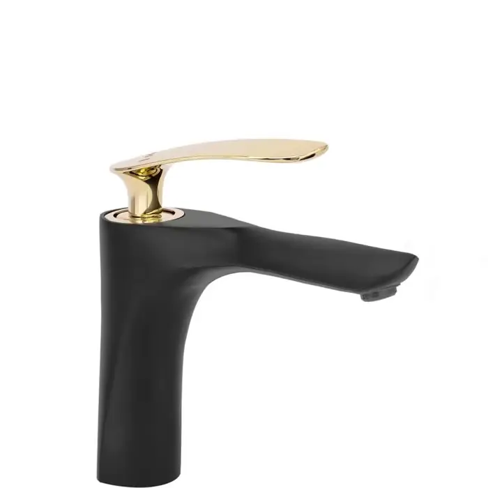 Orbit black/gold bateria umywalkowa niska REA-B2054 - Dobra cena