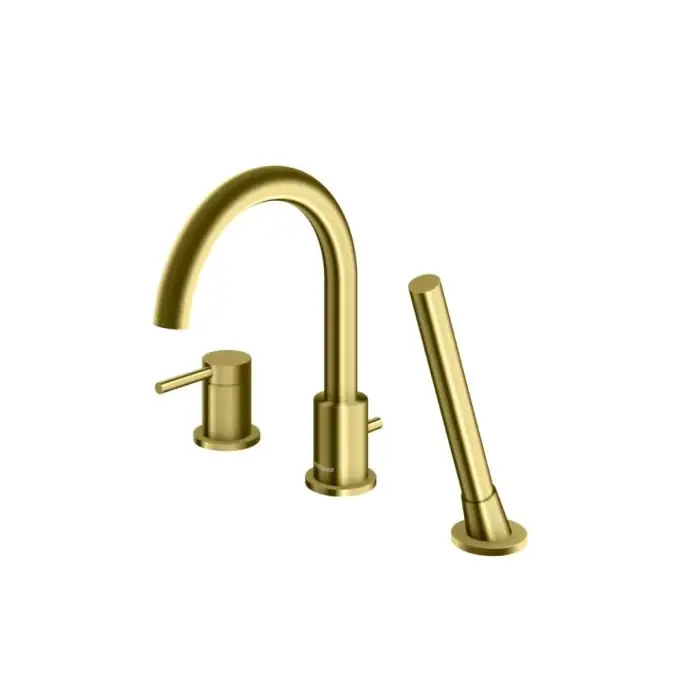 Axel brushed gold 3-otworowa bateria wannowa z obrotową wylewką QB241AGDB | Zostało tylko kilka sztuk