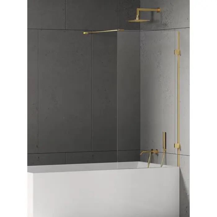 Hit sprzedaży | Parawan nawannowy eventa gold shine stały u 70x150 szkło czyste 8mm active shield 2.0 wsp. prostopadły EXK-4894-WP