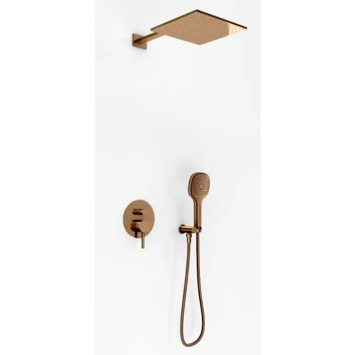 AXEL BRUSHED COPPER Zestaw prysznicowy z baterią QW210ABC z deszczownicą 30cm i słuchawką QW210ABCQ30 - Sprawdź teraz