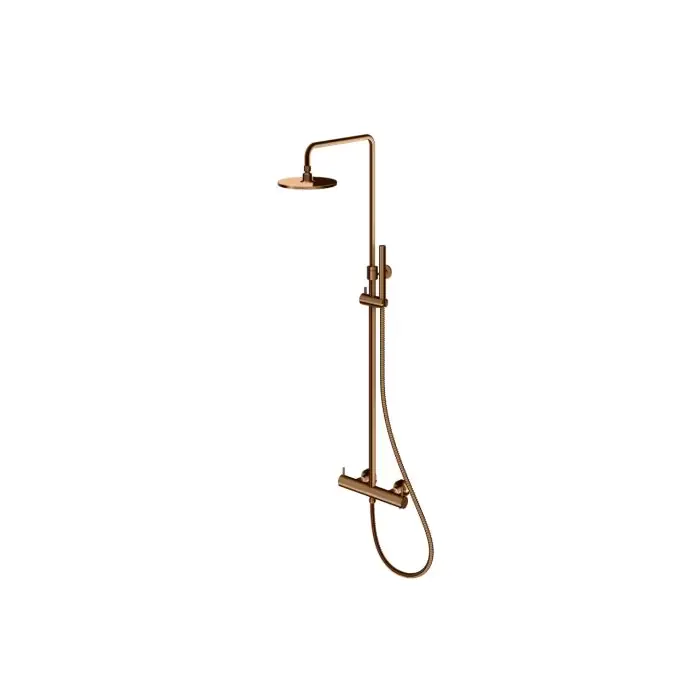 Axel brushed copper zestaw prysznicowy z bateria termostatyczną natynkowy QW273ABC - Tylko w tym tygodniu