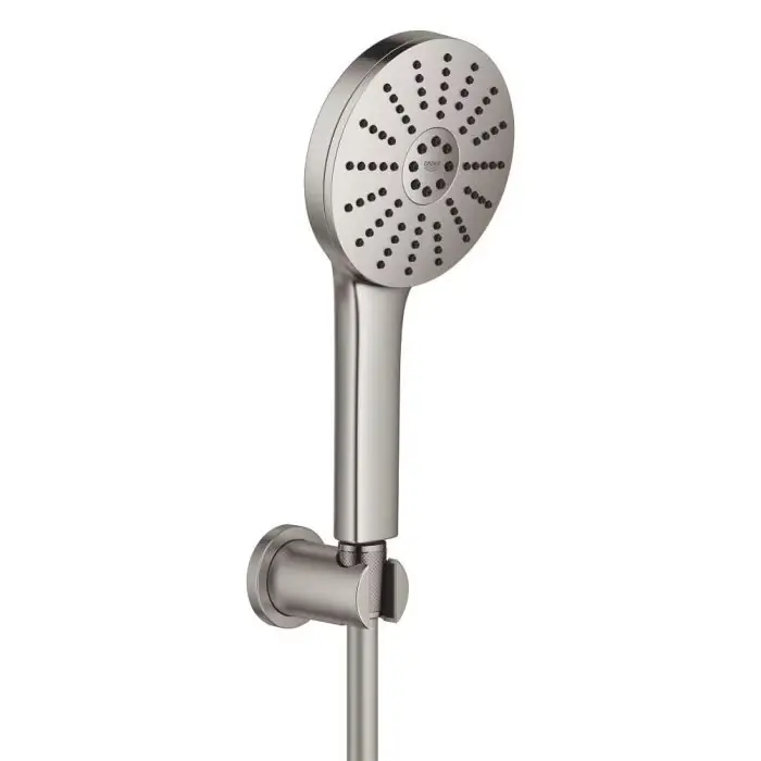 Aquabooster Słuchawka prysznicowa GROHE z wężem uchwytem 6,3l stal SuperSteel PVD 134865DC00 | Skorzystaj z oferty