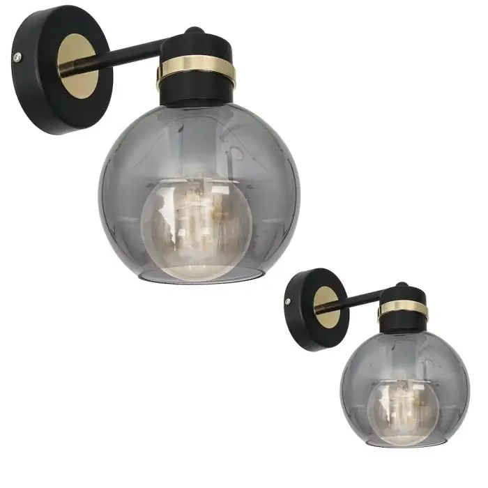 Kinkiet omega black/gold 1xe27 MLP6528 - Świetna cena