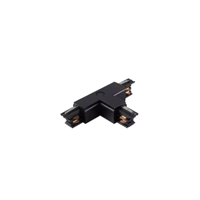Jakość premium - łącznik lampy track light czarny 3-obwodowy typ t ul ML7094