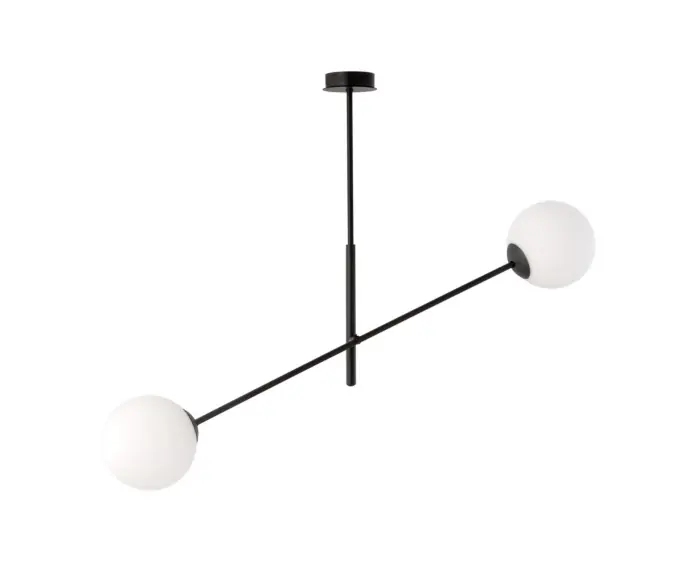 Taniej - Lampa wisząca Emibig 2xE14 40W LINEAR 2 BLACK/OPAL 1169/2