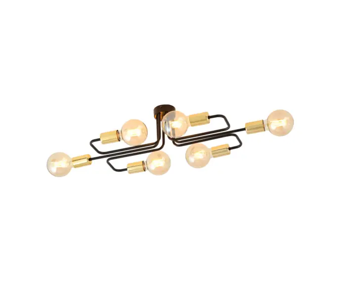 Obniżka - Żyrandol czarny loft Edison LED Emibig VEKEN 1175/6A