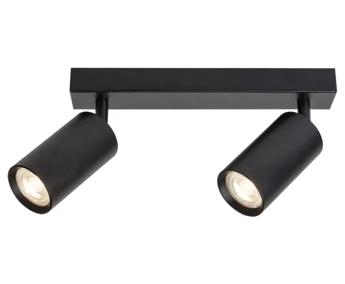 Sprawdzony produkt | Reflektor ścienno-sufitowy czarny GU10 2x25W Solo 2085 Rabalux