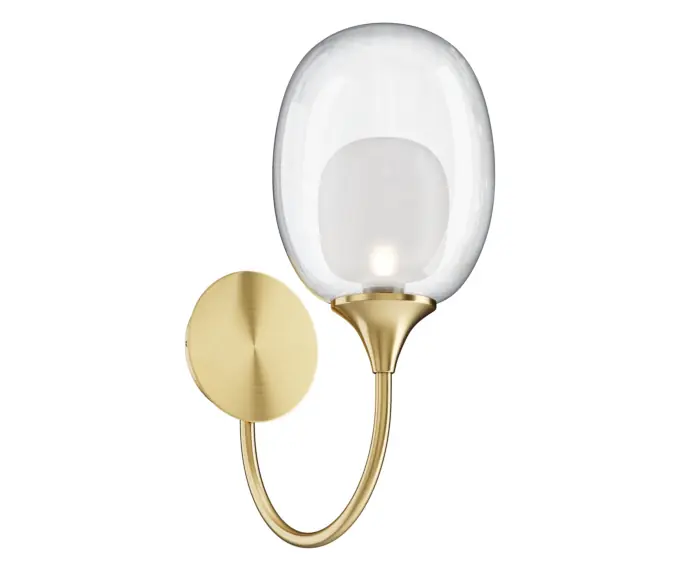 Jakość premium | Lampa ścienna szklany klosz Aura Maytoni MOD016WL-01BS