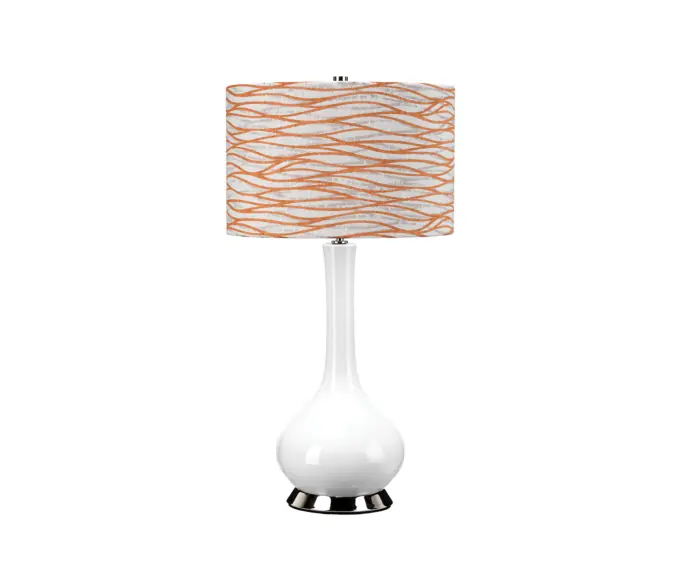 Dodatkowy rabat - Lampa stołowa ceramiczna pomarańczowa biała 69 cm Milo E27 60W Elstead