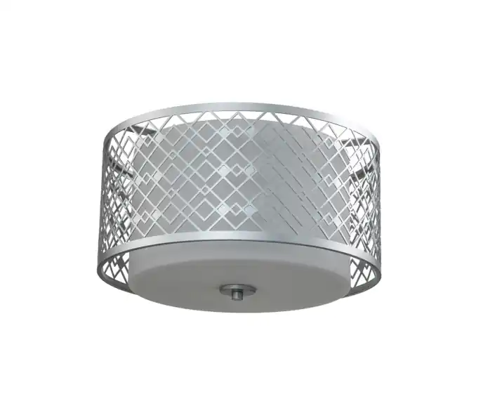 Plafon dekoracyjny okrągły 40.6 cm 2xE27 60W lakierowany srebrny Ziggy Elstead | Obniżka