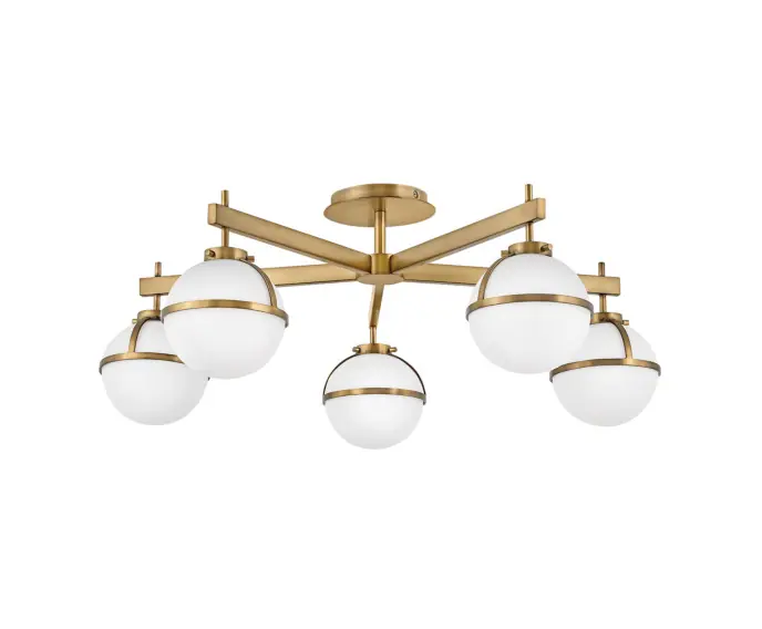 Lampa wisząca białe kule stary mosiądz Hollis 5xE14 40W Hinkley - Ulubieniec klientów
