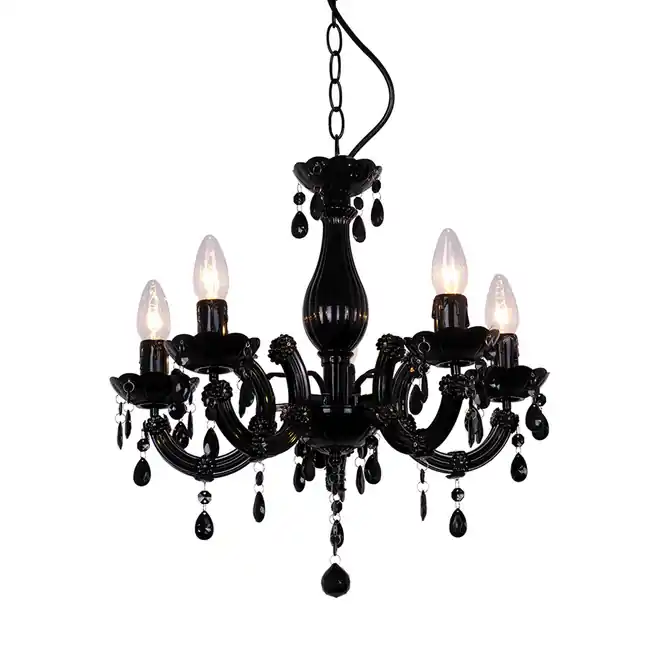Czarny żyrandol z kryształkami MAGNOLIA RLD94016-5B | Nowość już dostępna